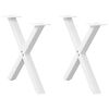 vidaXL Noge za klub stolić u obliku slova X, 2 kom, bijele, 60 x (42-43) cm, čelik