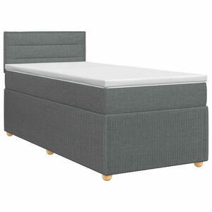 vidaXL Boxspring krevet s madracem Tamnosiva 80 x 200 cm Tkanina
