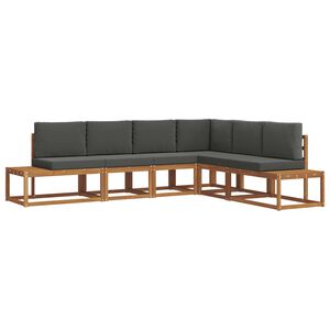 vidaXL Set vanjskih sofa s jastukom 6 Komad Prirodna i antracit