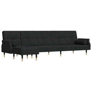 vidaXL Kutna garnitura na razvlačenje crna 271x140x70 cm bar&scaron;unasta