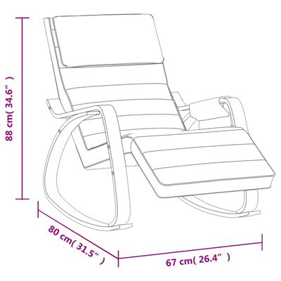 vidaXL Stolica za ljuljanje od tkanine smeđesiva