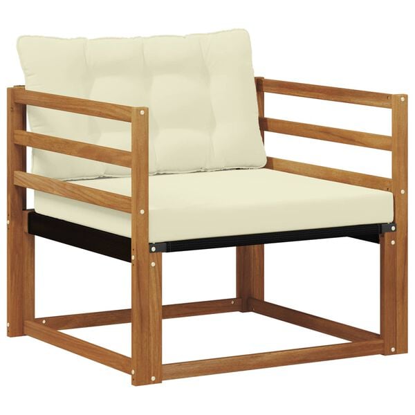 vidaXL Set vanjskih sofa Čvrsto drvo akacije i Textilene Prirodna