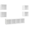 vidaXL 5-dijelni set TV ormarića bijeli od konstruiranog drva