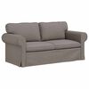 vidaXL Sofa 2 pcs Sivo-smeđa 175 x 82 x 80 cm tkanina