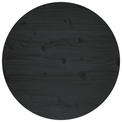 vidaXL Ploča za stol crna Ø 60 x 2,5 cm od masivne borovine