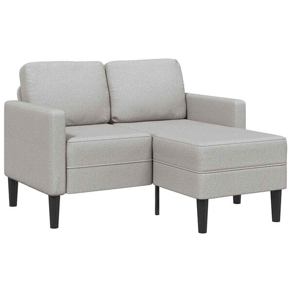 vidaXL Sofa 2-sjed s ležaljkom u obliku slova L oblak siva 125 cm