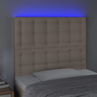 vidaXL LED uzglavlje boja cappuccina 90x5x118/128 cm od umjetne kože