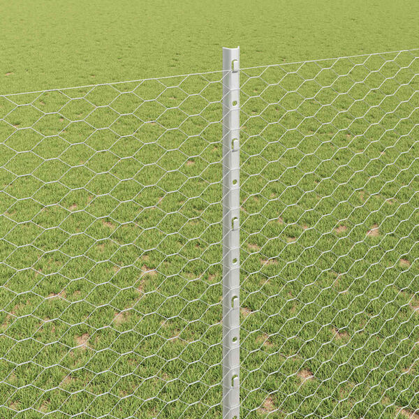 vidaXL Ograda s postovima Srebrno 1,5 x 100 m Čelik