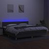 vidaXL Krevet box spring s madracem LED tamnosivi 200x200 cm tkanina