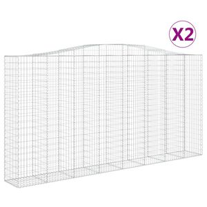 vidaXL Lučne gabionske ko&scaron;are 2 kom 400x50x200/220cm pocinčano željezo