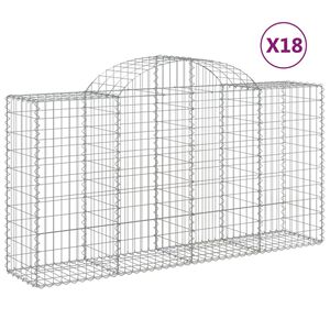 vidaXL Lučne gabionske ko&scaron;are 18kom 200x50x100/120cm pocinčano željezo