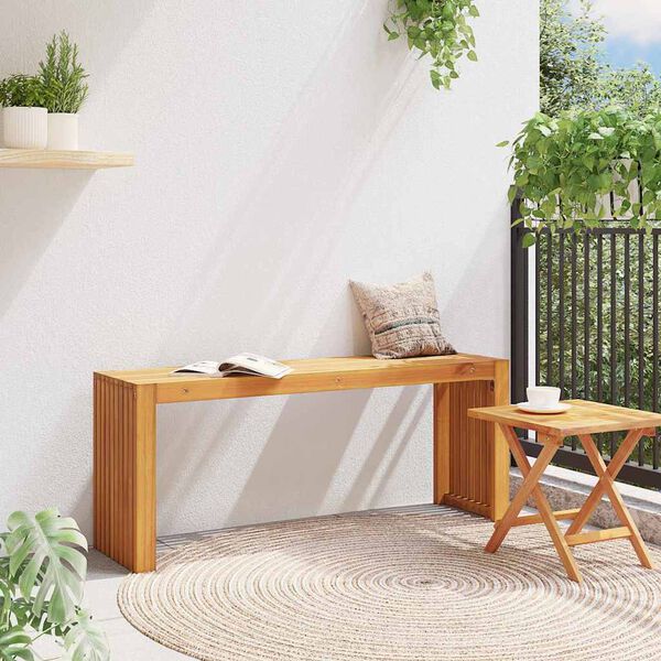 vidaXL klupa Prirodna nafta 110 x 30 x 45 cm Čvrsto teak drvo