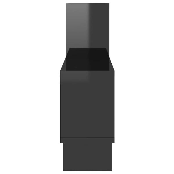 vidaXL Zidne police u obliku automobila sjajne crne 82x15x51 cm drvene