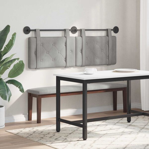 vidaXL Držeće uzglavlje Zidne Svijetlo siva 130 x 55 x 5 cm Bar&scaron;un