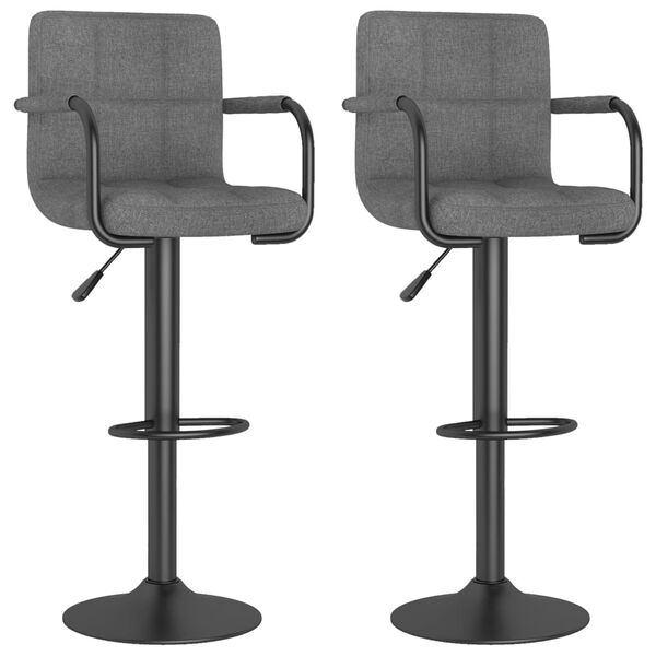 vidaXL Barski stolci od tkanine 2 kom svjetlosivi