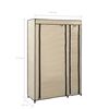 282424 vidaXL Folding Wardrobes 2 pcs Cream 110x45x175 cm Fabric
