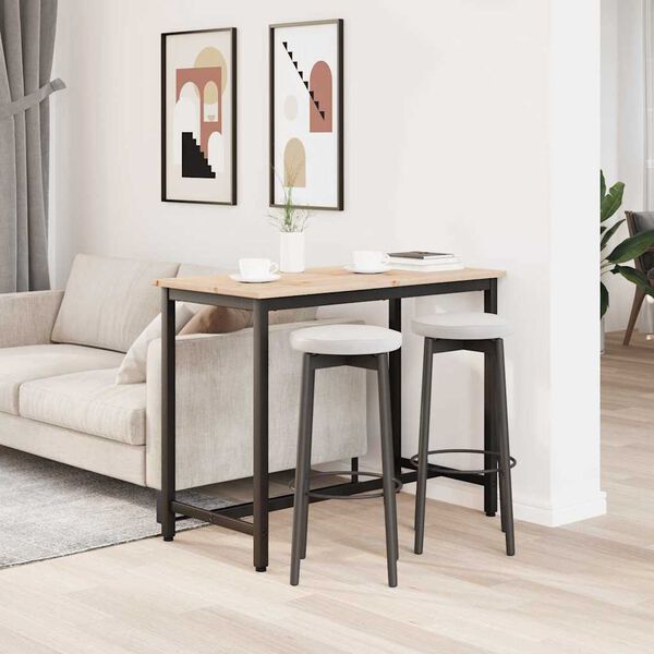 vidaXL stol Prirodna 100 x 50 x 77 cm Inženjerska drva i čelik