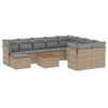 vidaXL 11-dijelni set vrtnih sofa od poliratana s jastucima bež