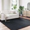 vidaXL Faux Rabbit Fur Rug Olite Crna 240 x 240 cm Poliester