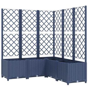 vidaXL Vrtna sadilica s re&scaron;etkom plava siva 120 x 120 x 136 cm PP