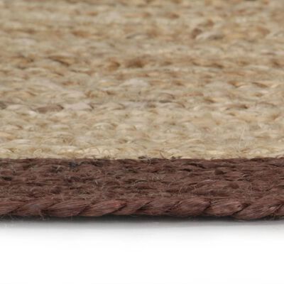 vidaXL Ručno rađeni tepih od jute sa smeđim rubom 150 cm