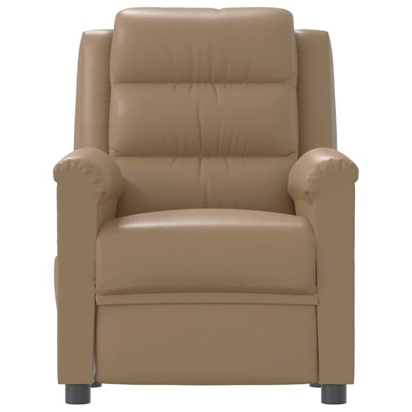 vidaXL Električni masažni naslonjač od umjetne kože boja cappuccina