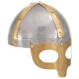 vidaXL Antikna replika vikin&scaron;ke kacige za LARP srebrna čelična