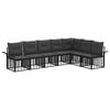 vidaXL Set vanjskih sofa 7 kom. Crna i tamno siva Poliester