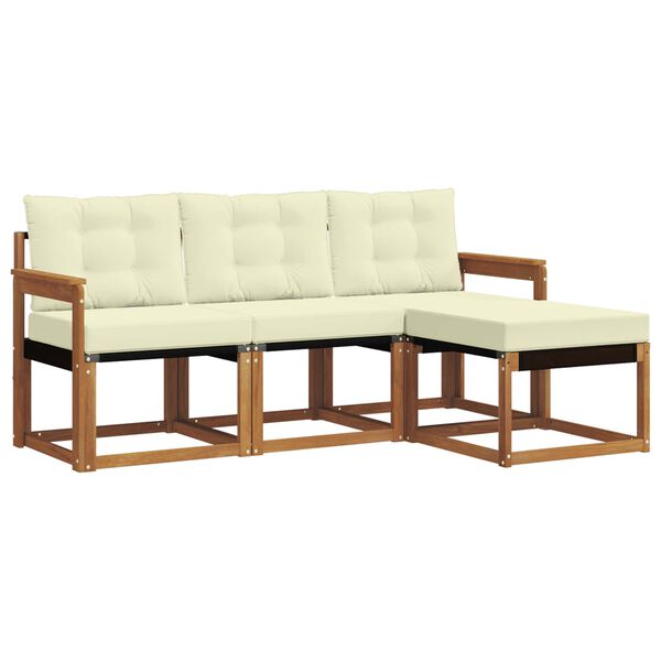 vidaXL Set vanjskih sofa s jastukom 4 pcs Prirodna i krem