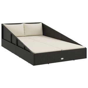 vidaXL Vrtni krevet crni 110 x 200 cm od poliratana
