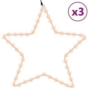 vidaXL Figure božićne zvijezde 48 LED žarulja 3 kom tople bijele 56 cm