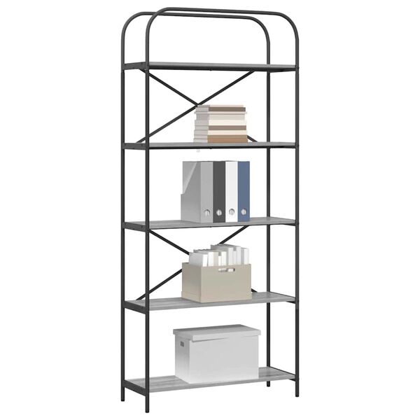 vidaXL Polica Siva Sonoma 80 x 30 x 183 cm Konstruirano drvo