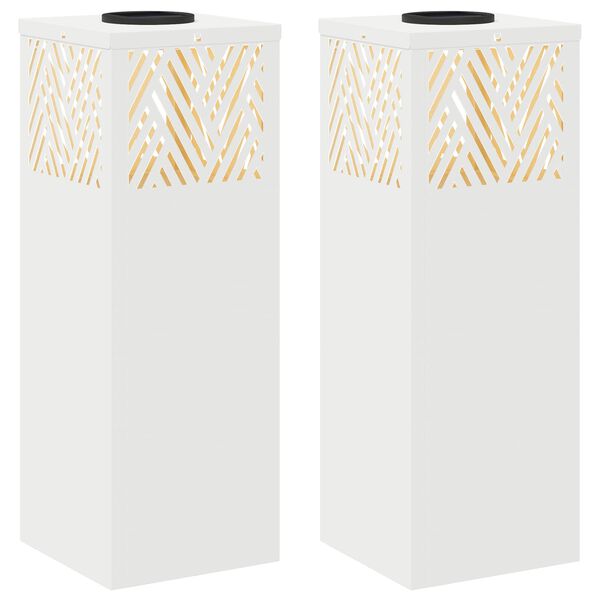 vidaXL Solarna LED svjetlost za stazu Riblja kost 2 pcs Bijelo