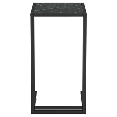 vidaXL Bočni stolić za računalo crni mramor 50x35x65 cm kaljeno staklo