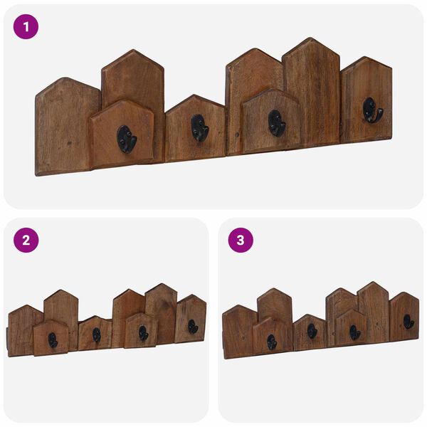 vidaXL Vje&scaron;alica Smeđa 48 x 8 x 15 cm Čvrsto mahagonijsko drvo