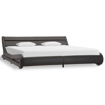 vidaXL Okvir za krevet od umjetne kože s LED svjetlom sivi 180x200 cm