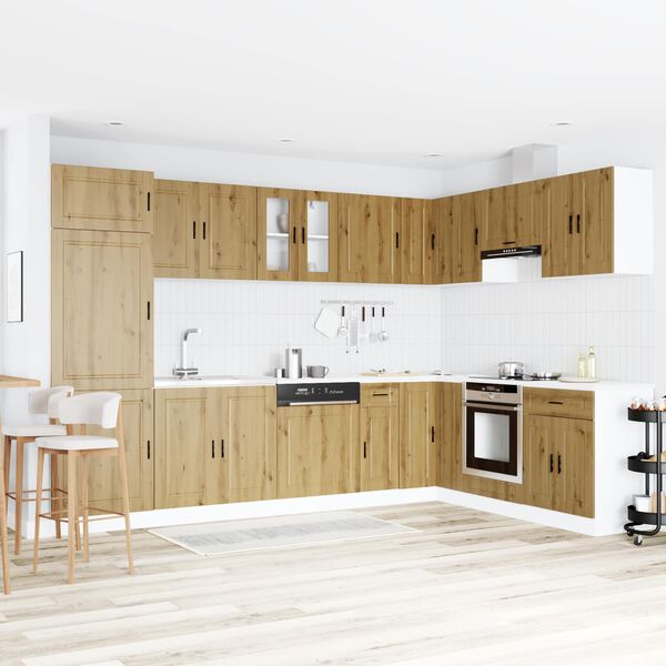 vidaXL Kuhinjski ormarić za sudoper s pohranom Porto 2 pcs Smeđa