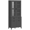 vidaXL Visoka komoda VIKEN antracit siva 80x40x190 cm masivna borovina