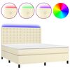 vidaXL Krevet box spring s madracem LED krem 180x200cm od umjetne kože