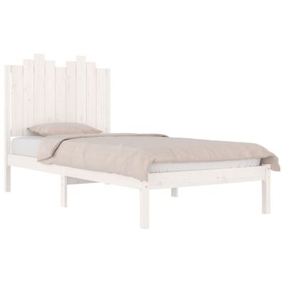 vidaXL Okvir za krevet od borovine bijeli 75x190 cm jednokrevetni