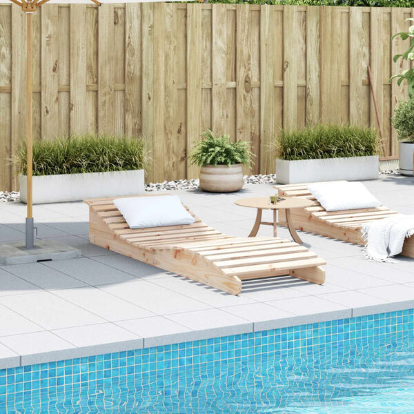 vidaXL Ležaljka za sunčanje 205 x 60 x 31,5 cm od masivne borovine