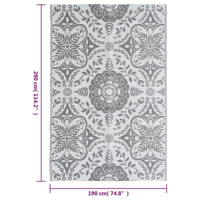 vidaXL Vanjski tepih svjetlosivi 190 x 290 cm PP