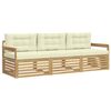 vidaXL Set vanjskih sofa 3 kom. Bijela i krem Poliester