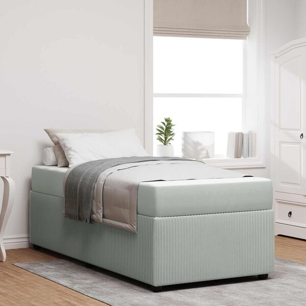 vidaXL Krevetna konstrukcija Svijetlo siva 100 x 200 cm tkanina