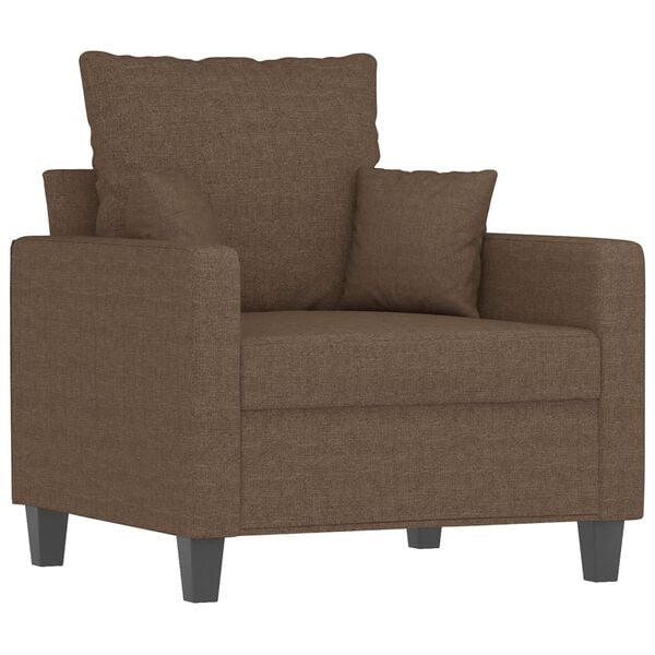 vidaXL 4-dijelni set sofa s jastucima smeđi od tkanine