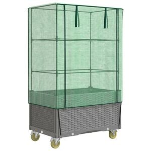 vidaXL Povi&scaron;ena gredica s pokrovom i kotačima 80 x 50 x 182 cm