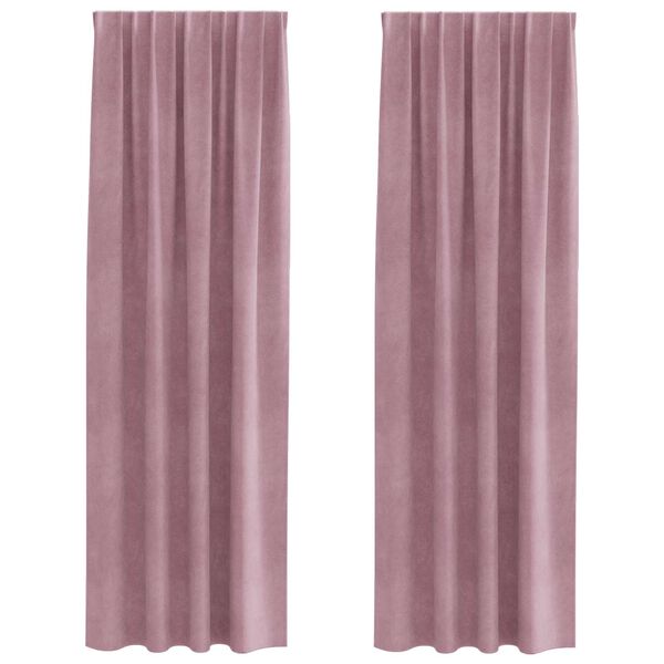 vidaXL Zavjese za zamračivanje 2 pcs Tamno ružičasta 140 x 225 cm