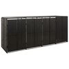 vidaXL Spremi&scaron;te za 4 kante za smeće crno 274 x 80 x 117 cm poliratan