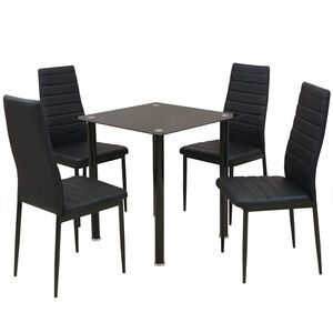 vidaXL 5-Dijelni Blagovaonski set Crni