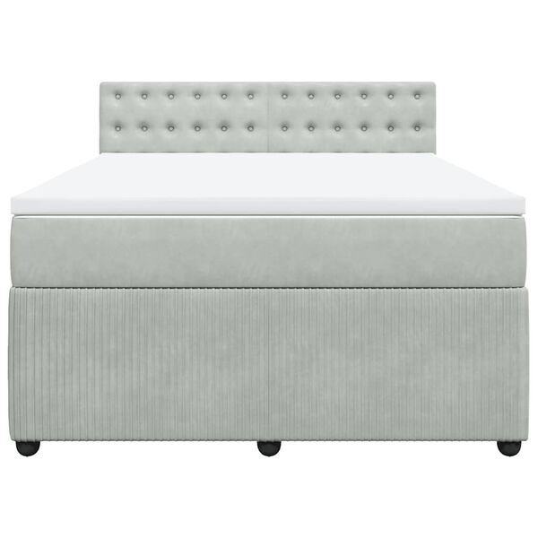 vidaXL Krevet s oprugama i madracem svjetlosivi 160x200 cm bar&scaron;unasti